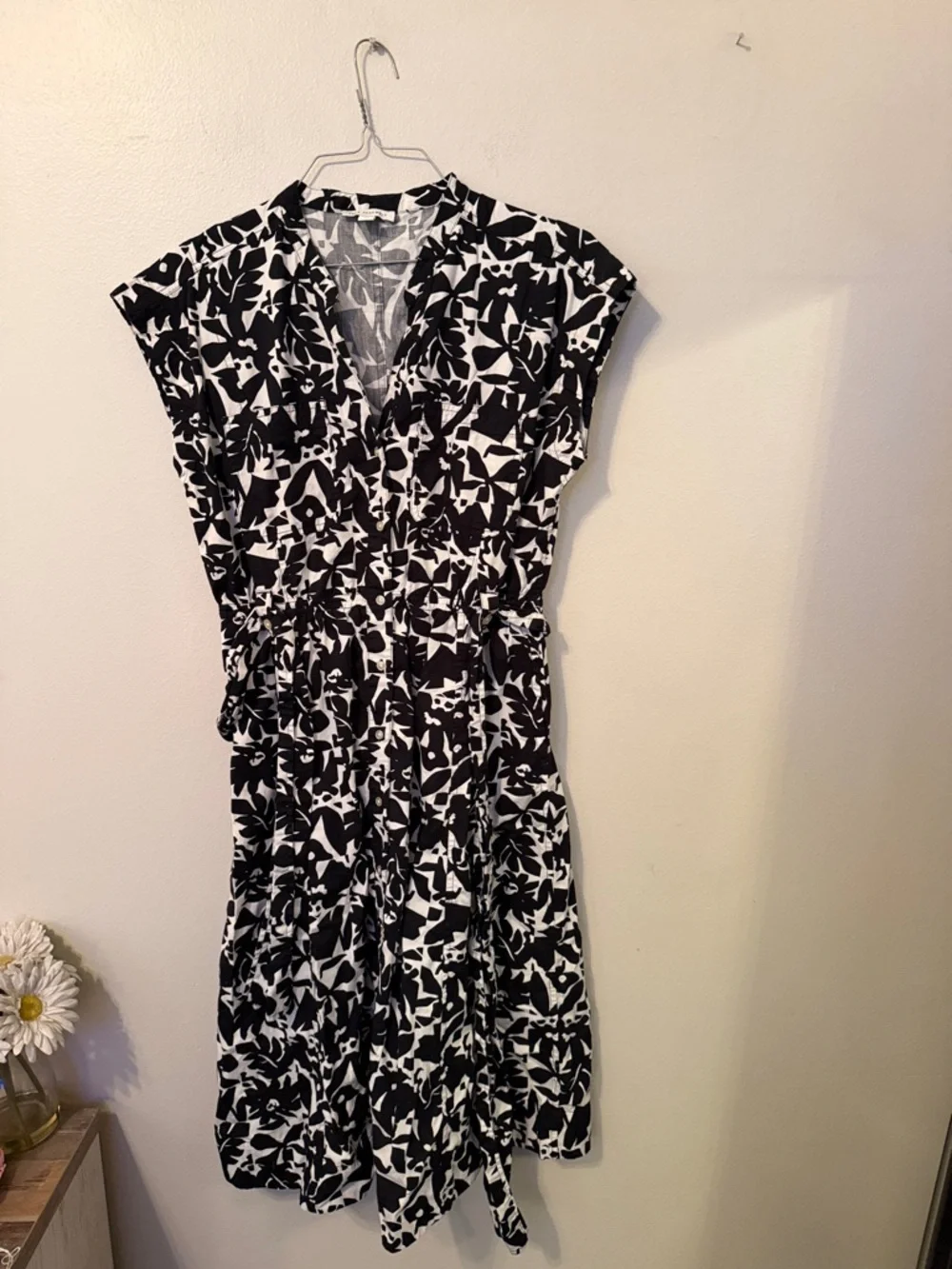 Free Assembly Black and White Belted Utility Dress [Size: M] - Picture 2 of 12